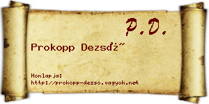 Prokopp Dezső névjegykártya